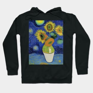 Starry Night Meets Sunflowers By Ricaso Hoodie